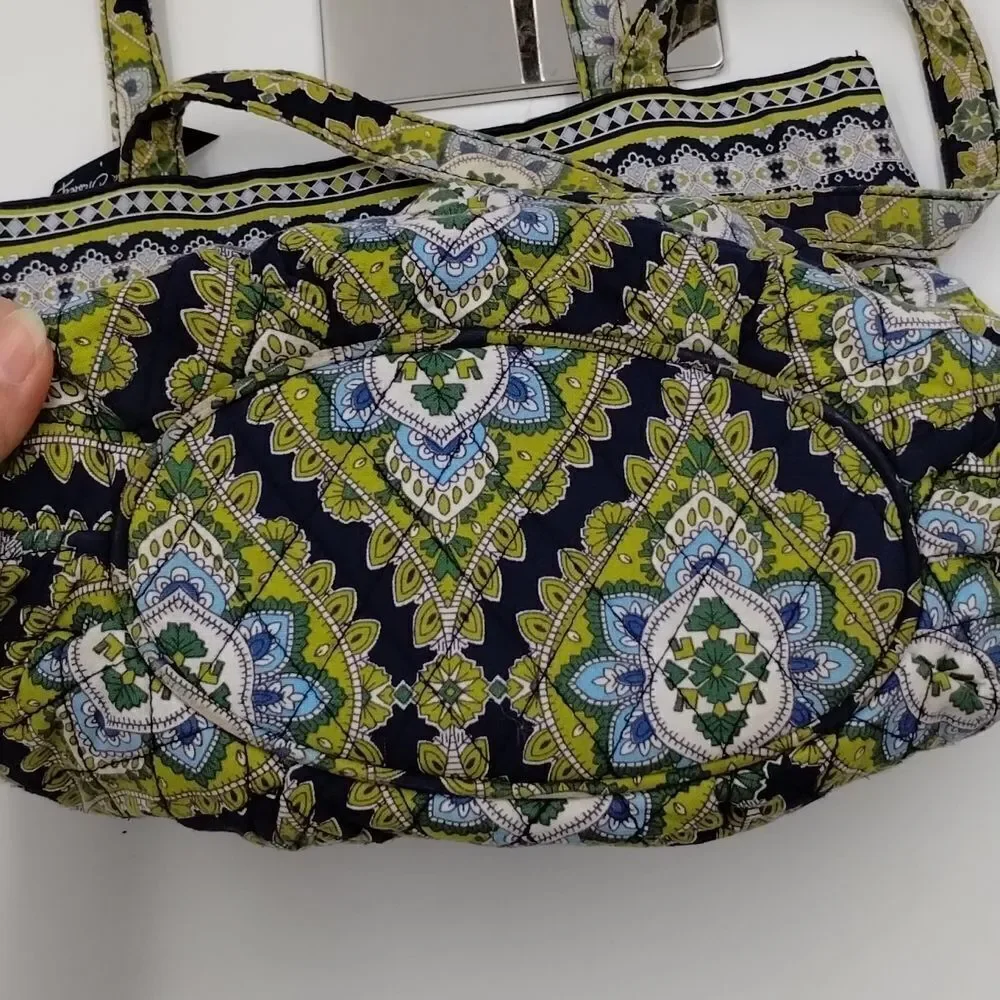 Vera Bradley Cambridge Print Retired Shoulder Bag Cloth Quilted